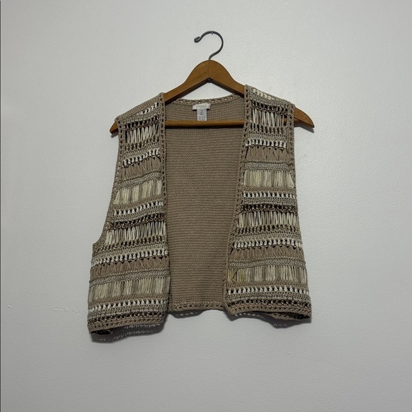 Chicos beige cream crochet detailed vest - Picture 2 of 12
